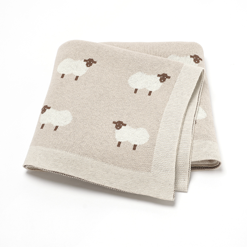 Muslin Cotton Bedspread - Cute Sheep Print mussola neonato ragazzi