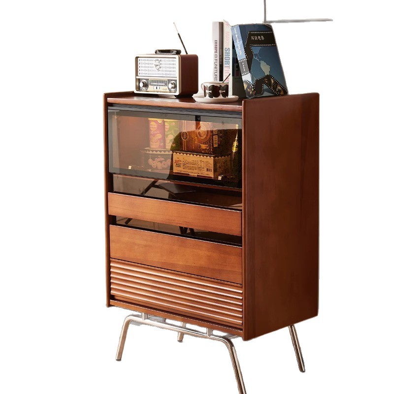Storage & Organization - Cassettiera in legno massello stile nordico,