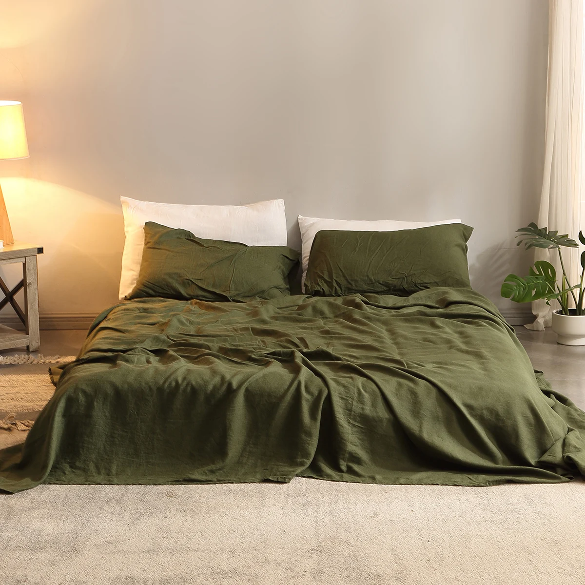 Fitted Bed Sheets Deep Pocket - Set lenzuola 4 pezzi biancheria da
