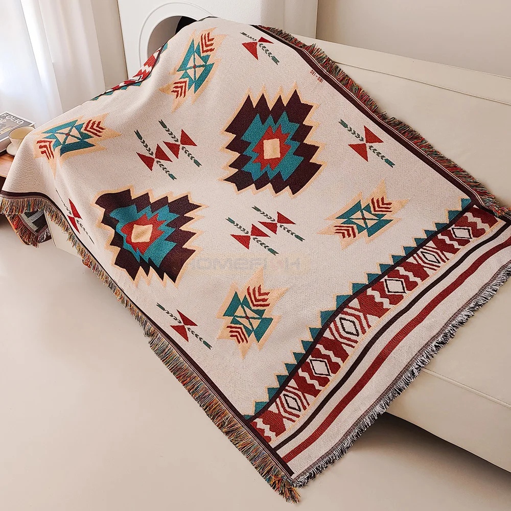 Coperta Azteca Oversize in Sti - Boho Throw Blanket Fringe recensione e prezzo