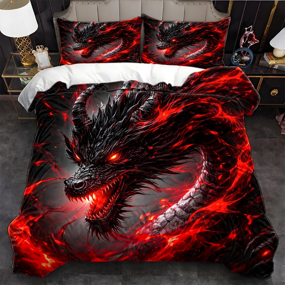 Set Copripiumino Drago Nero 3  - Duvet Cover Sets With Zipper recensione e prezzo