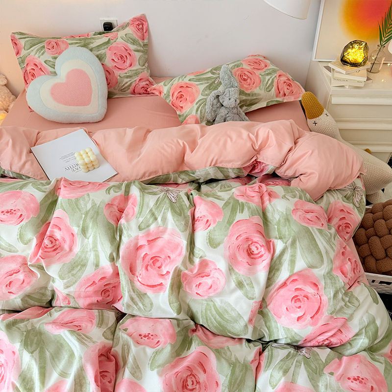 Set copripiumino rosa rosa con - Duvet Cover Sets With Zipper recensione e prezzo